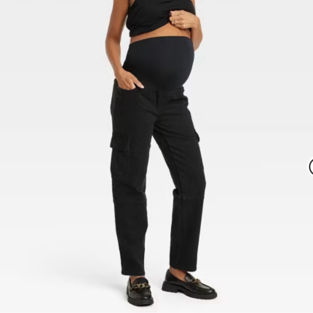 Maternity Black Cargo Pants